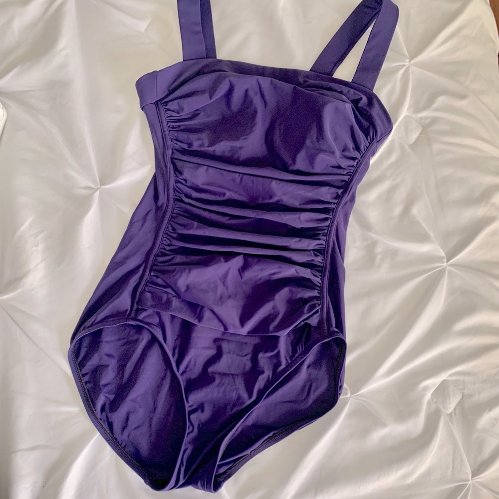 Purple One Piece Control & Contour Swimsuit, Sz 8